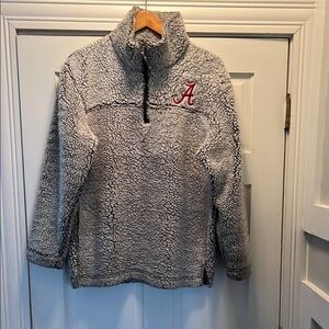 Alabama Sherpa Pullover - Gray and Red